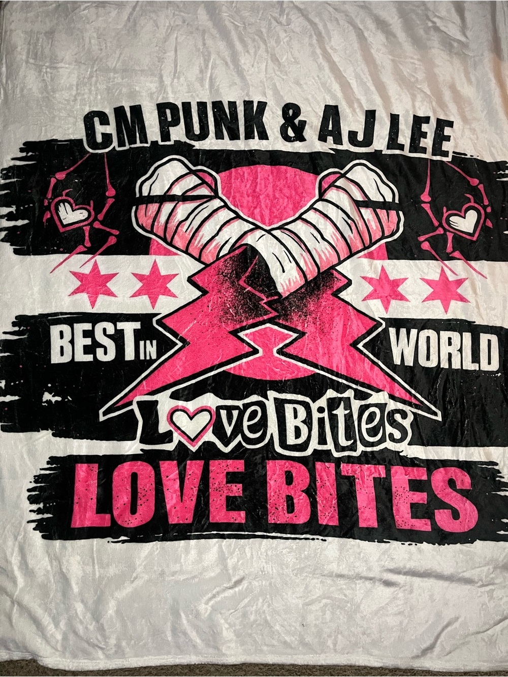CM Punk & AJ Lee WWE Fan Blanket